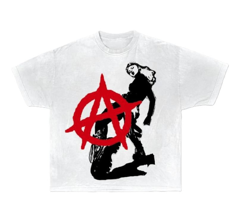 Anarc hy T-Shirt, graphic, y2k, fashion, streetwear, men, women, unisex graphic Unisex shirt Menswear Top Underwear Streetwear Man Shortsleeve Round Neck Tropical Casual Crewneck