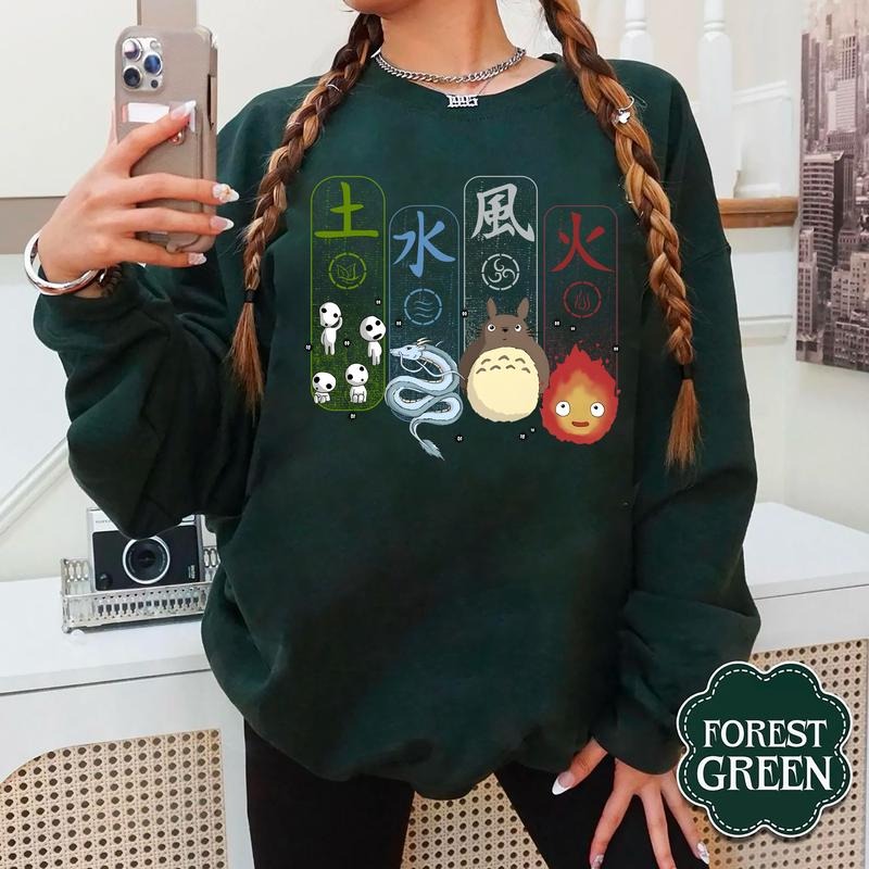 Anime Fan Sweatshirt, Studio Ghibli Shirt, Birthday Gift for Anime Lovers, Totoro Sweatshirt, Howls Moving Castle Crewneck, Cute Anime Tee, Studio Ghibli Fans, Japanese Premium Tee
