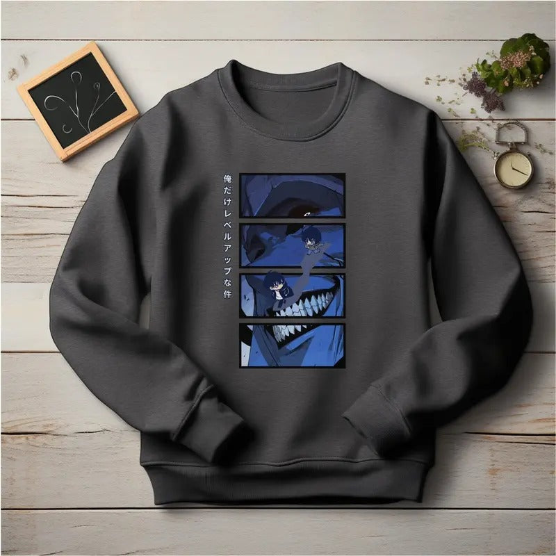 Anime Sweatshirt Solo Leveling Inspired Sweater Sung Jin-woo Anime Graphic Design Solo Level Gift For Anime Lover Solo Leveling Gift Unisex