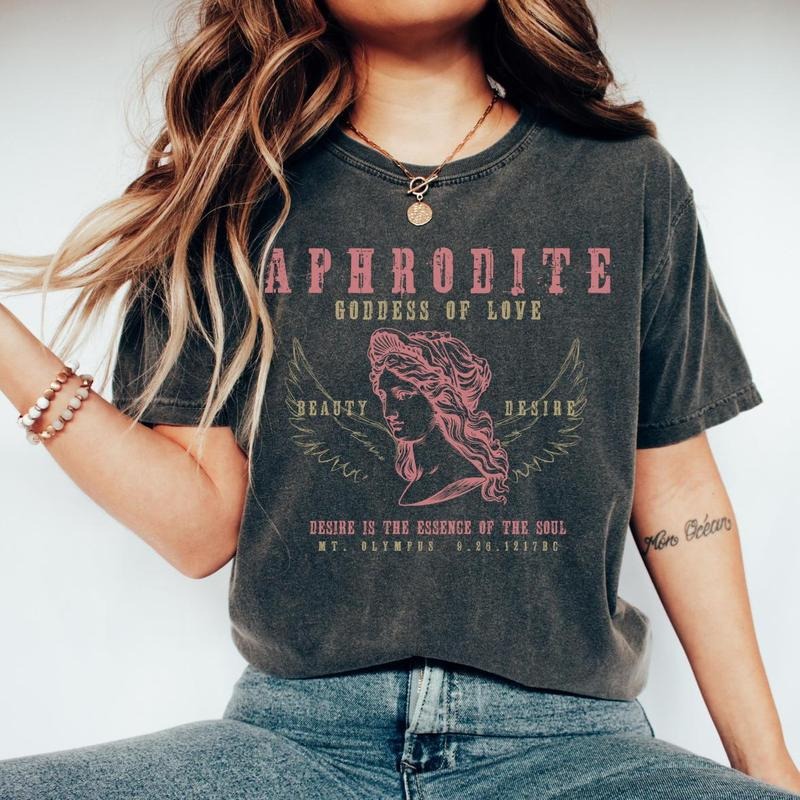 Aphrodite T-Shirt, Goddess World Tour T-shirt, Distressed Band Tee, Greek Mythology Gothic T Shirt, Dark Academia Tshirt