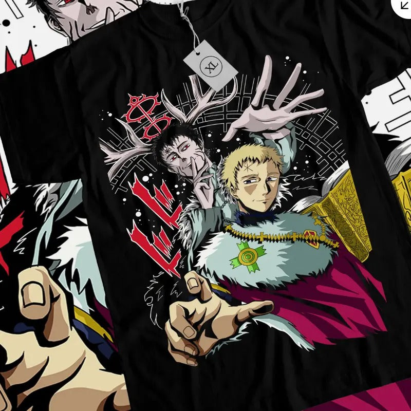 Asta Yuno T-shirt Black Clover Shirt Anime Manga Graphic Tee All Size