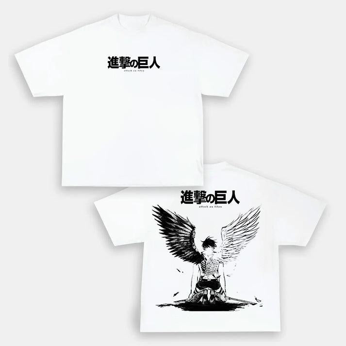 Attack on Titan - Eren Fallen Angel Streetwear Shirt Black Unisex Anime Lovers Shirt, Graphic Anime Tee Manga Shirt Gift For Anime Fan Y2K Aesthetic Hoodie Sweatshirt Sweatshirt, Hoodie, Comfort Colors