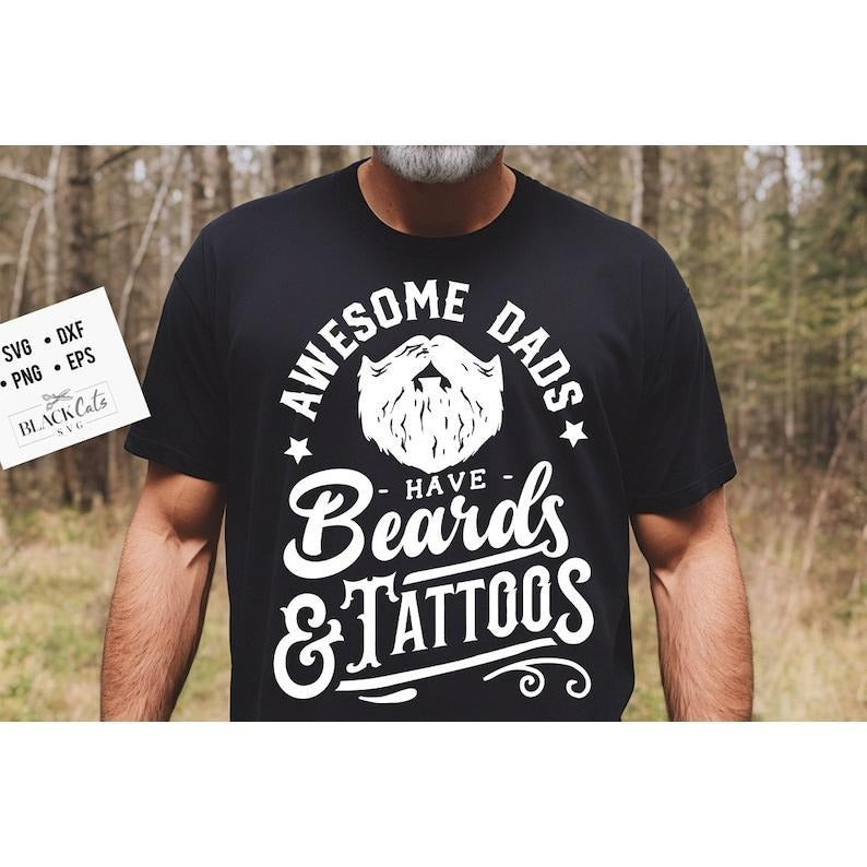 Awesome dads have beards and tattoos shirt, Father's Day shirt, Funny Dad shirt, Birthday Dad  T-shirt, sweater and Hoodie