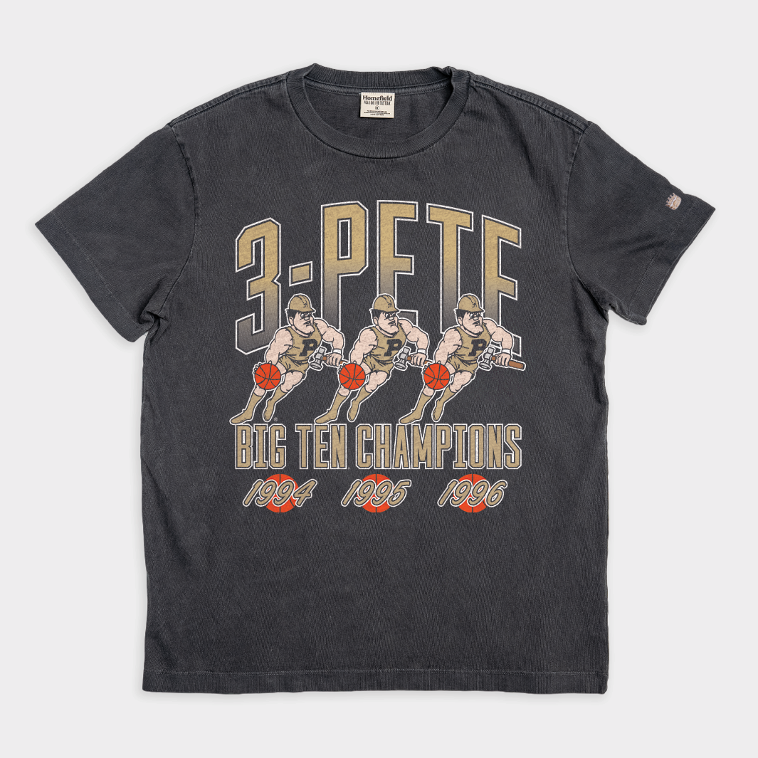 Purdue Boilermakers Big Ten "3-Pete" Vintage Heavyweight Tee