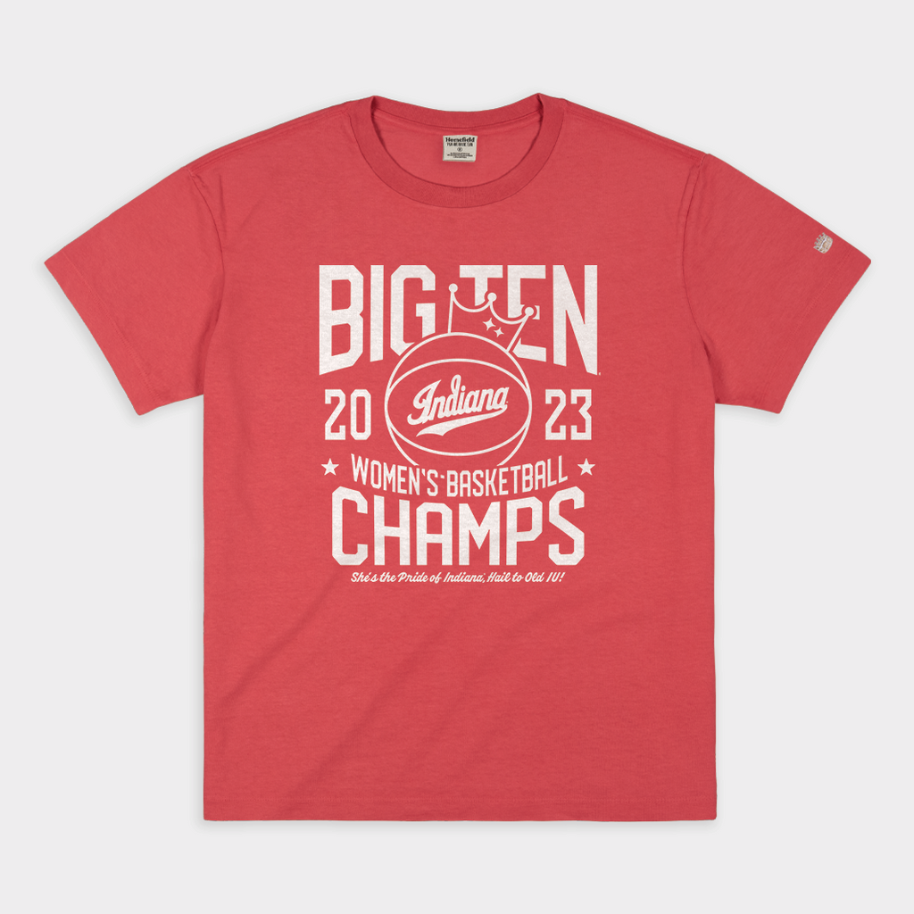 IU Women's Basketball 2023 B1G Champs Vintage Heavyweight Tee Style001