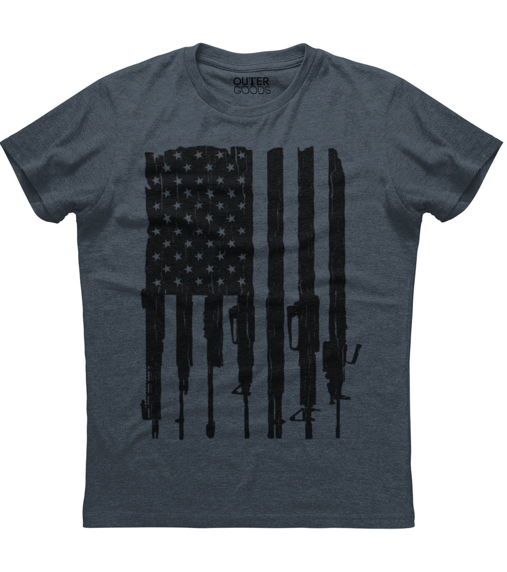American Flag with Rifles Shirt (O)