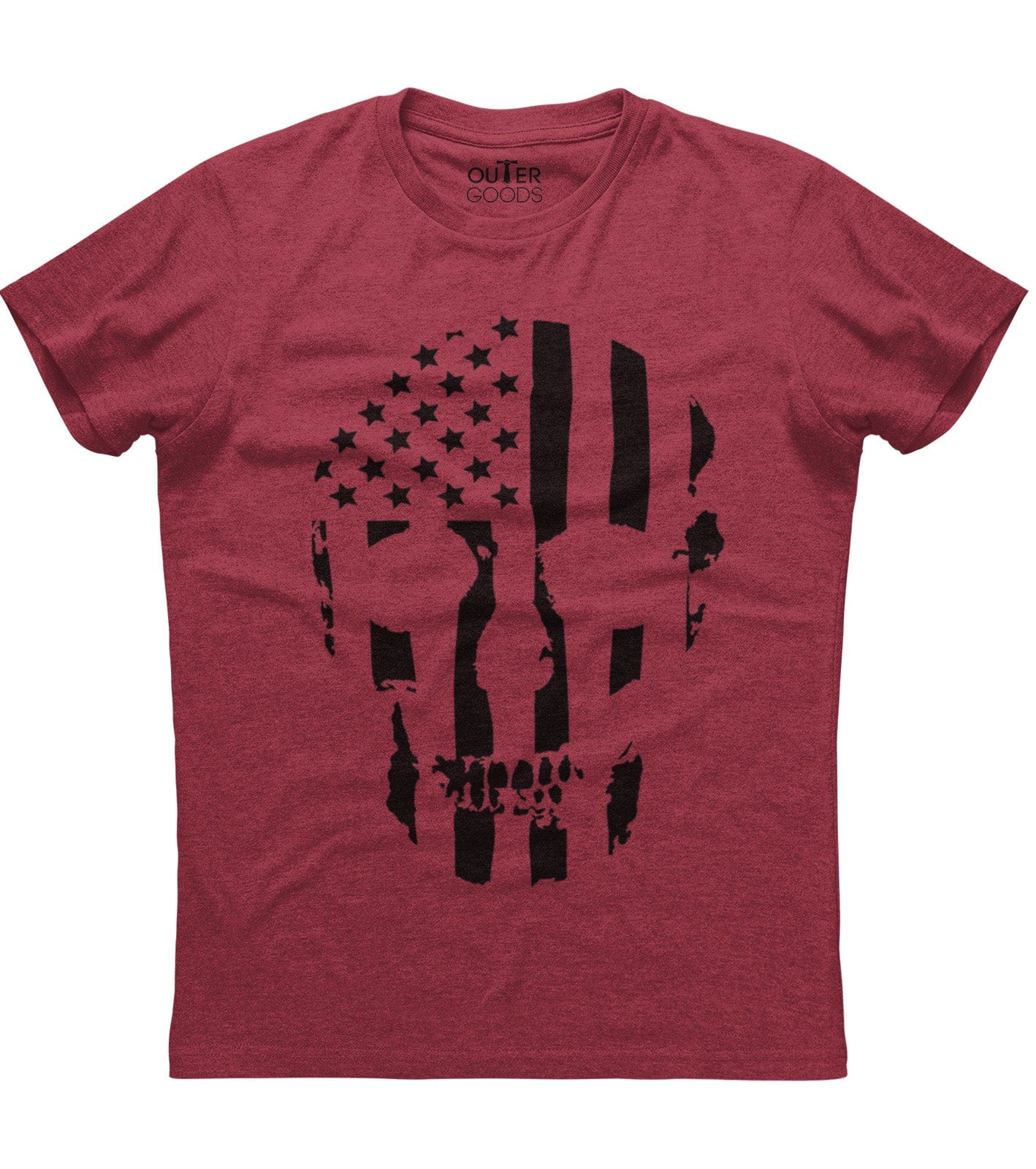 American Flag Skull Patriotic T-Shirt (O)