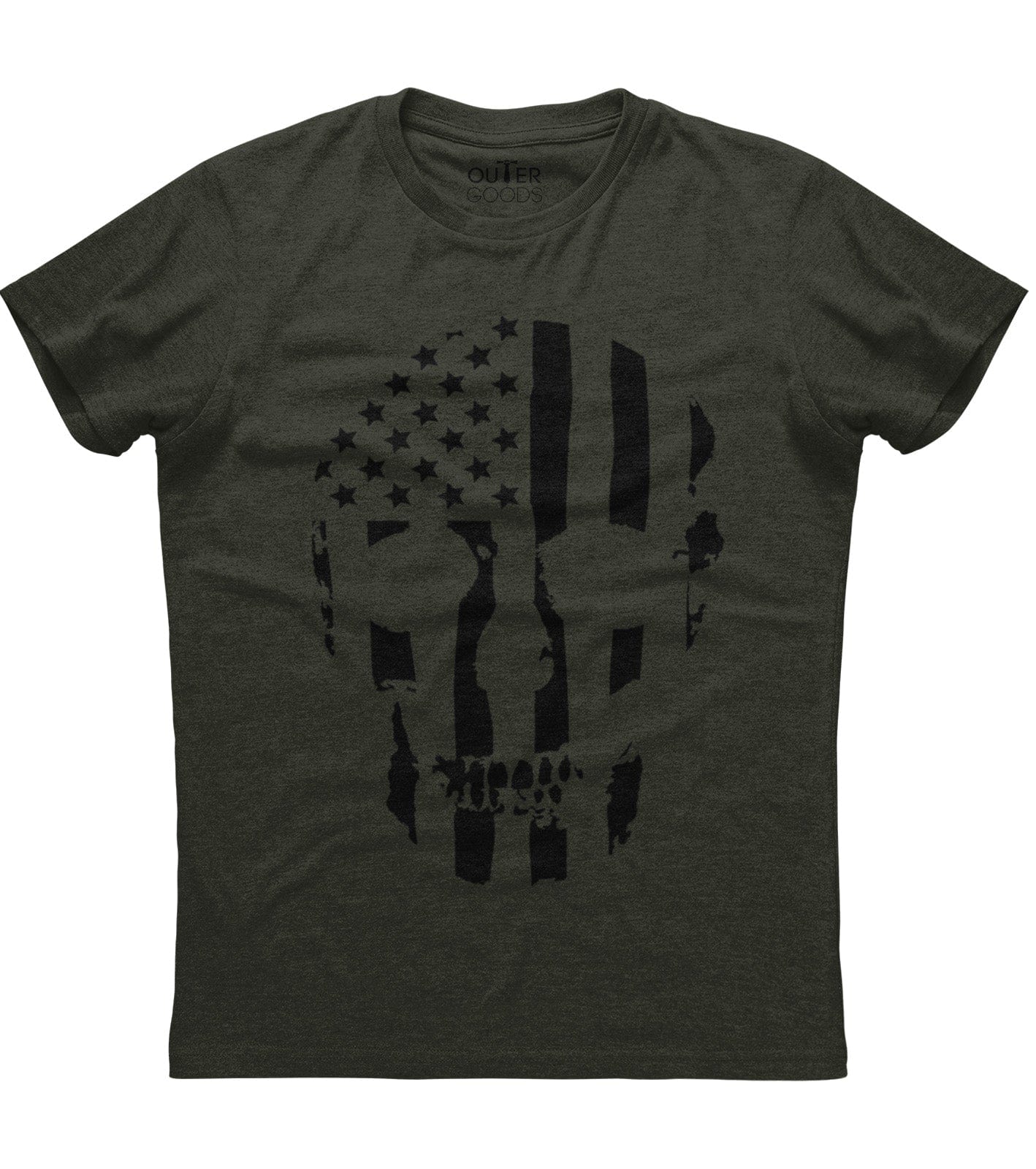 American Flag Skull Patriotic T-Shirt (O)