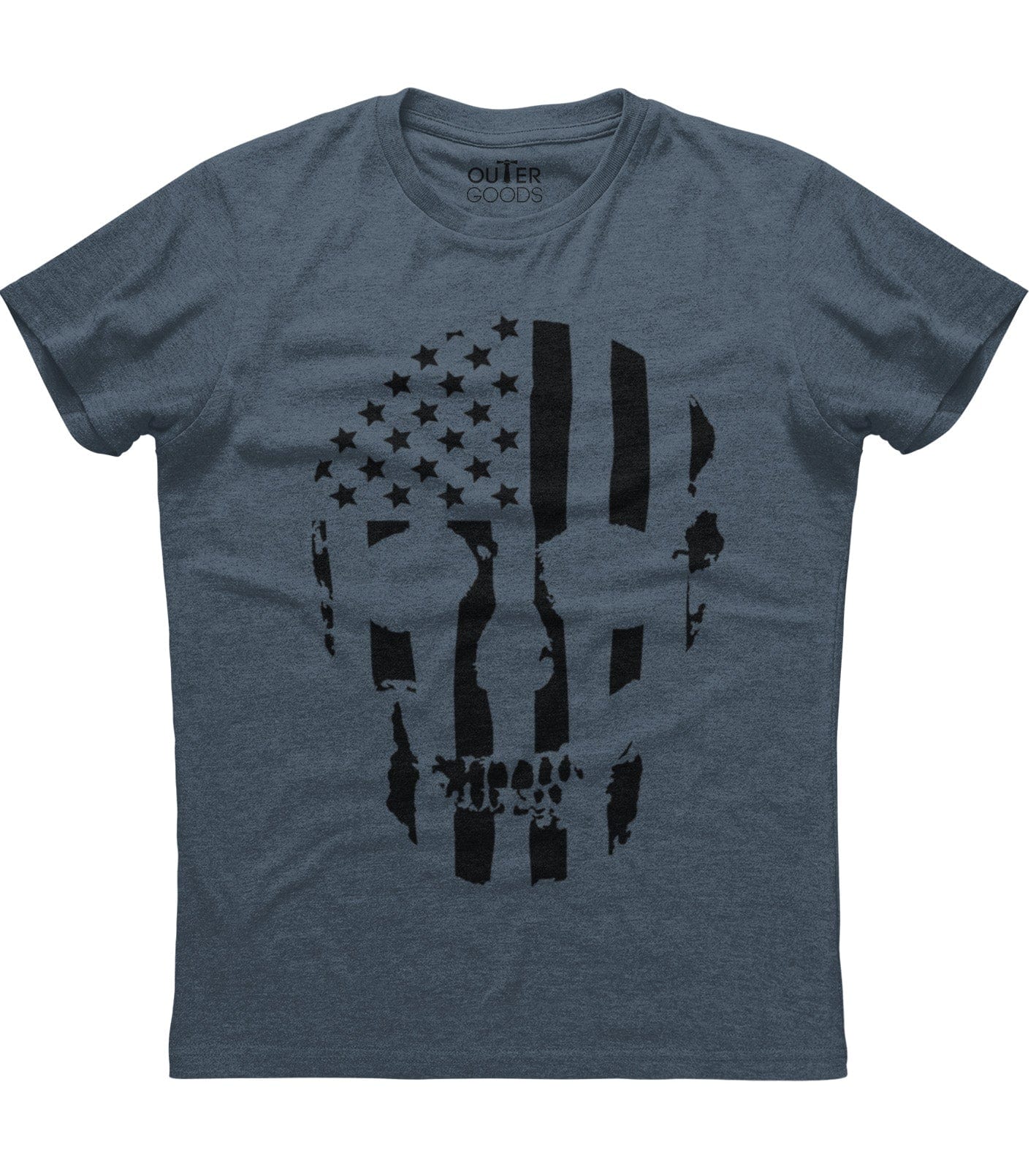 American Flag Skull Patriotic T-Shirt (O)