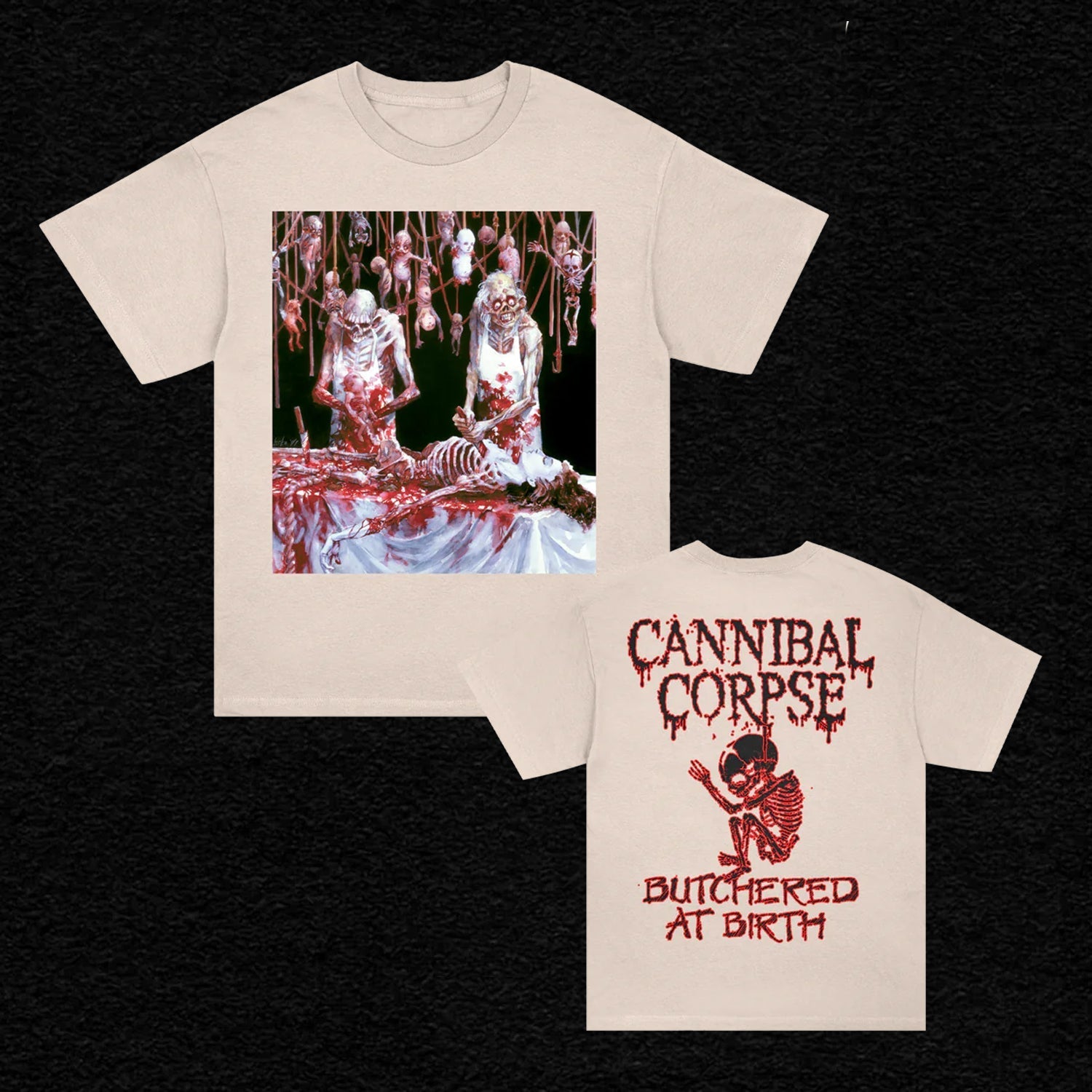 Butchered At Birth Poster T-Shirt (CrÃ¨me)