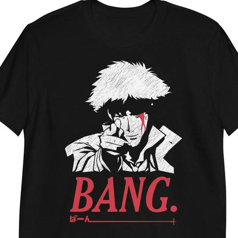 Bang Space Cowboy - Cowboy Bebop Anime Inspired T-Shirt by Rev-Level, Vintage unisex anime Tshirt