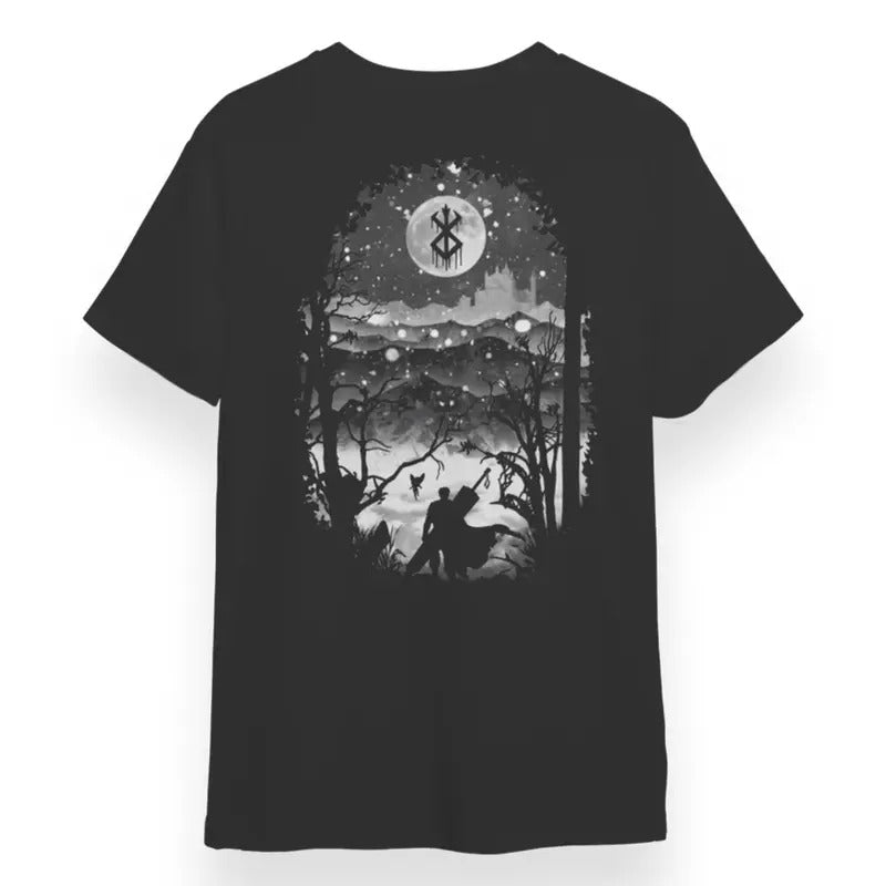 Berserk Fairy Forest T-shirt, Backprint Berserk Tee, Fairy Forest Graphic Tee, Berserk Anime Shirt, Berserk Graphic Tee, Gift Love, Gift For Him, Gift For Her Menswear Top Underwear Tshirt