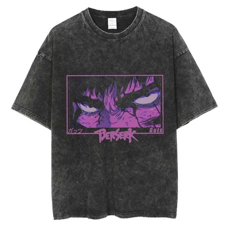 Beserk Shirt, Guts Anime T-Shirt, Workout T-Shirt, Gym T-Shirt, Pump Cover, Gift for Him, Fitness Gift, Weightlifting T-Shirt, Manga Oversized Vintage Menswear Top Underwear Tshirt