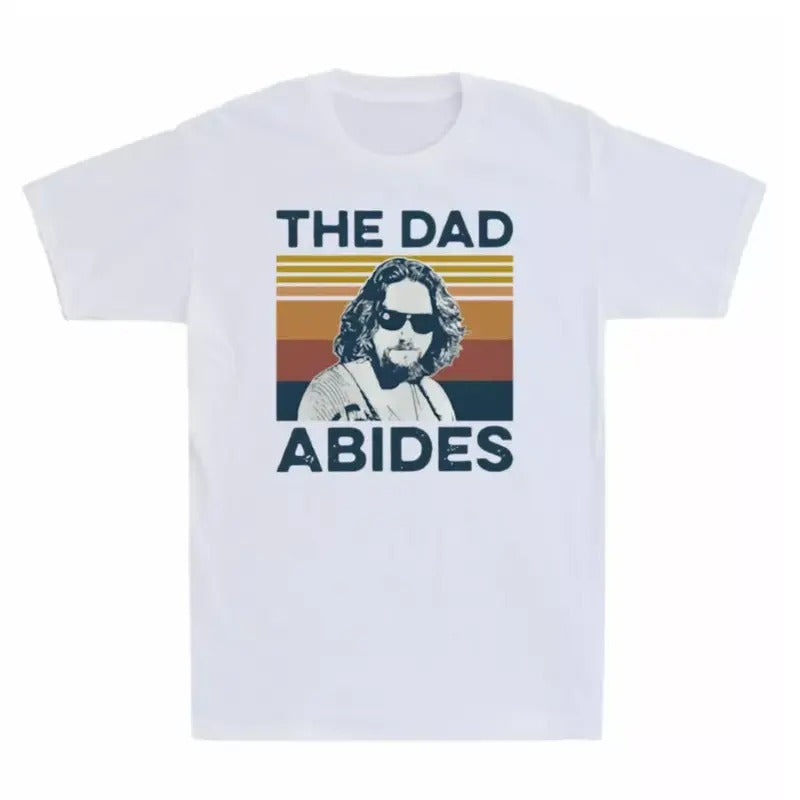 Big LebowskiThe Dad Abides The Dude Father's Day Gift Vintage Men's T Shirt Menswear Top