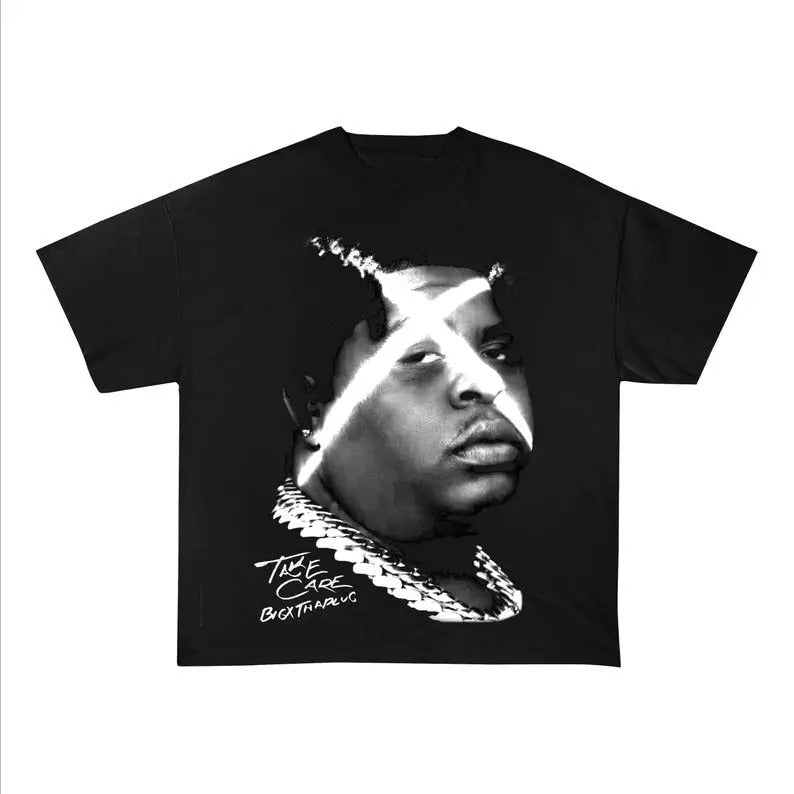 BigXthaPlug Black white T-shirt High Quality  Vintage Hip Hop Music Retro Style 90s Tee