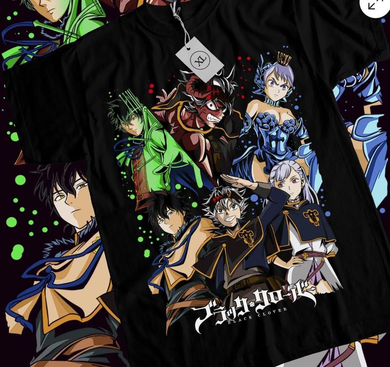 Black Clover Asta Yuno T-shirt Comic,Bull,Magic,Demon,Yami,Anime Shirt All Size