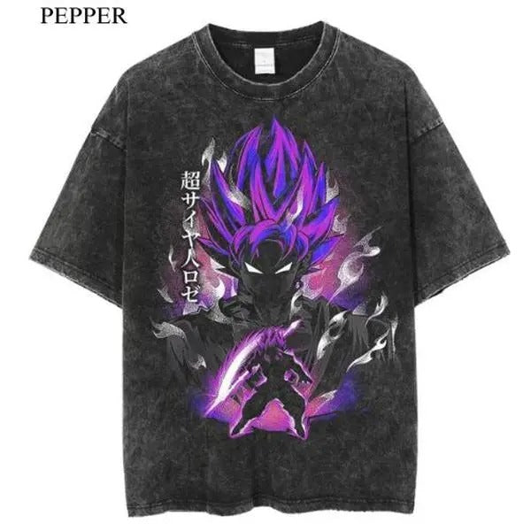 Black Goku Vintage T-Shirt, Anime Manga Unisex T-Shirt, Gift For Him Menswear Top