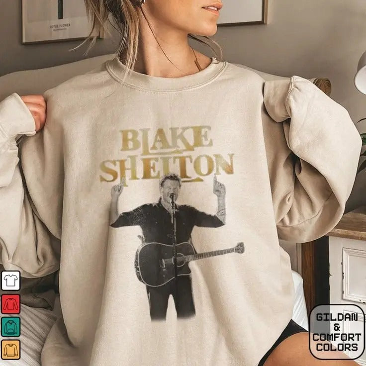 Blake Shelton Gold Concert Sweatshirt - Premium Tour Shirt, Country Music Gift for Fans, 2024 Tour