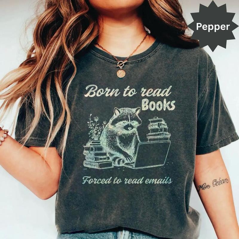 Born To Read Books Forced To Read Emails Shirt, Funny Reader Shirt, Book Addict Tee, Book Lovers Shirts, Funny Bookish Shirt