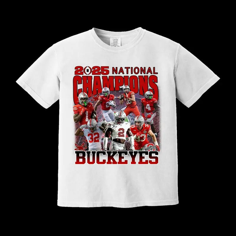 Buckeyes National Championship 2025 TShirt, Football Shirt, Vintage Sport Shirt, Gift For Men, For Women Menswear