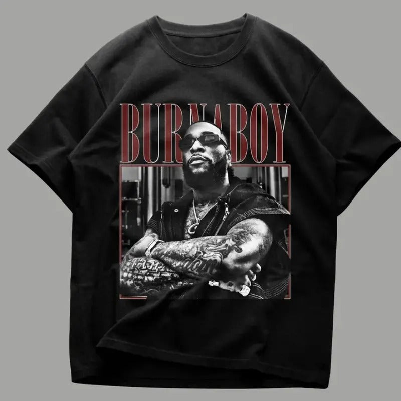 Burrrna B0y Shirt, Love, Graphic Tee, 90s Vintage Style Shirt, Concert Merch, Popular Artist, Bootleg Shirt, Burrrna B0y T Shirt - Classic Cotton Fabric Menswear - Shirt Graphic Shirt