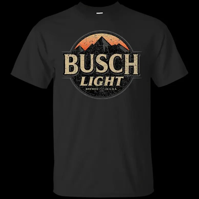 Busch Light Beer Logo Graphic T-shirt, Worn Label Pattern Designed For Men's Women's, Unisex Sweatshirt, Hoodie, Top Menswear Streetwear Crewneck Casual Operator Shortsleeve Cotton Tropical