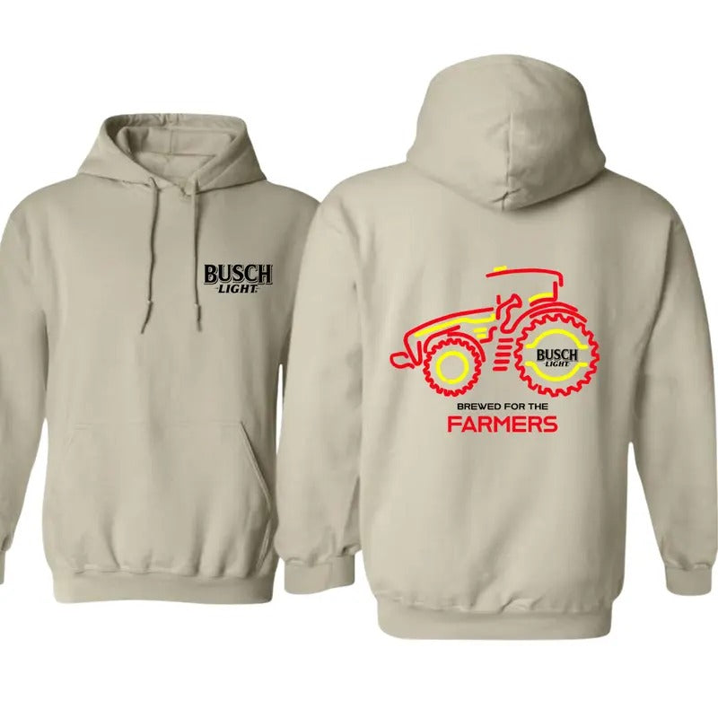 Busch Light Tractor Design Hoodie for Farmers - Unisex Classic Fit Sweatshirt - Sweatshirts, Menswear