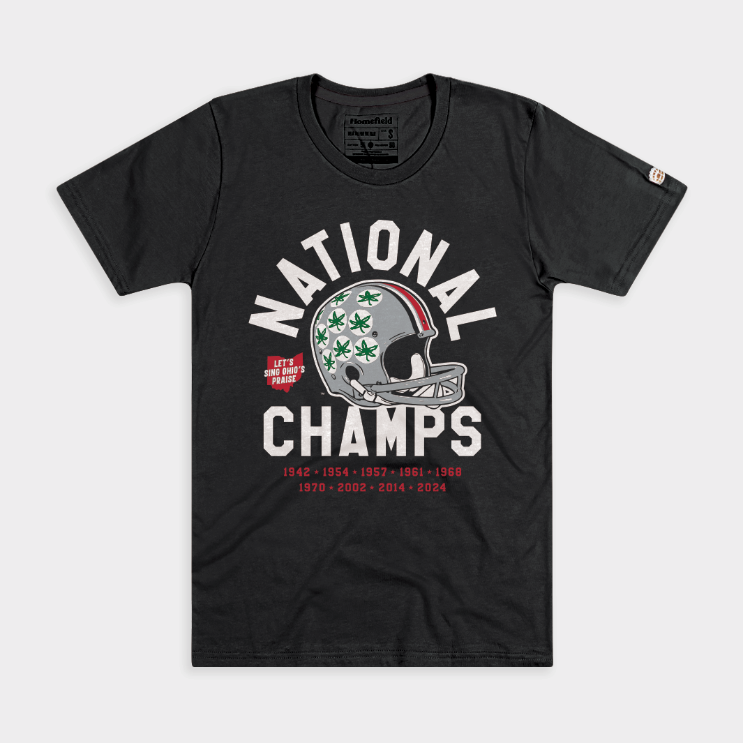 Ohio State Football 2024 National Champions Helmet Stickers Tee Style001