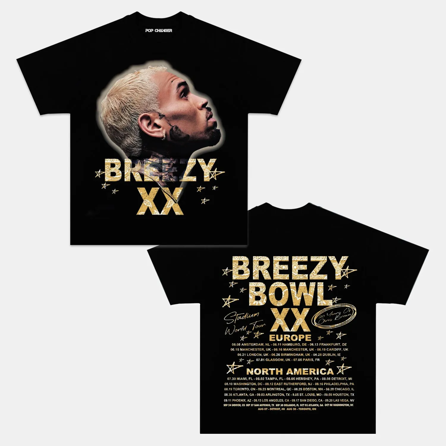 CHRIS BROWN 2025 TOUR TEE Style001
