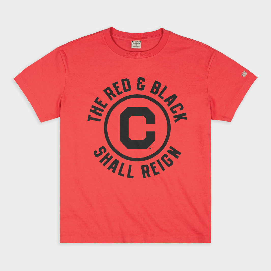 Cincy Red and Black Shall Reign Basketball Vintage Heavyweight Tee