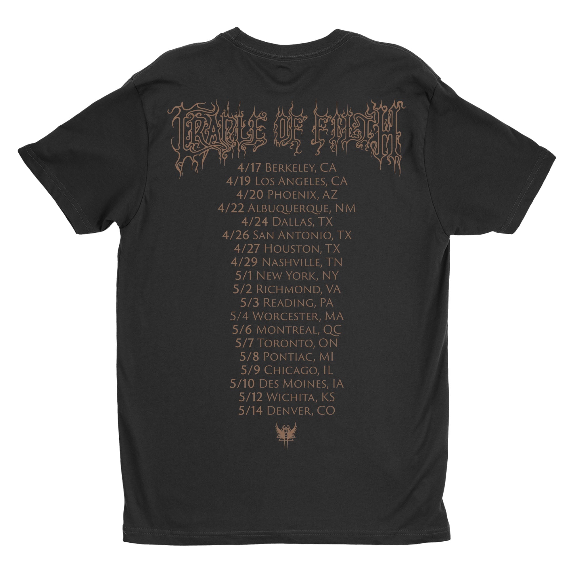 Cradle Of Filth - The Screaming Of The Valkyries 2025 Tour t-shirt