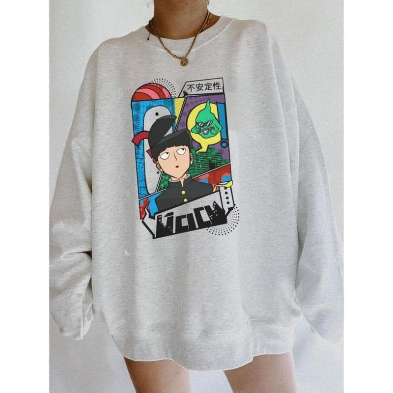 COMIC Anime Mob Sweatshirt , Anime Sweatshirt , Manga Anime GraphicSweatshirt