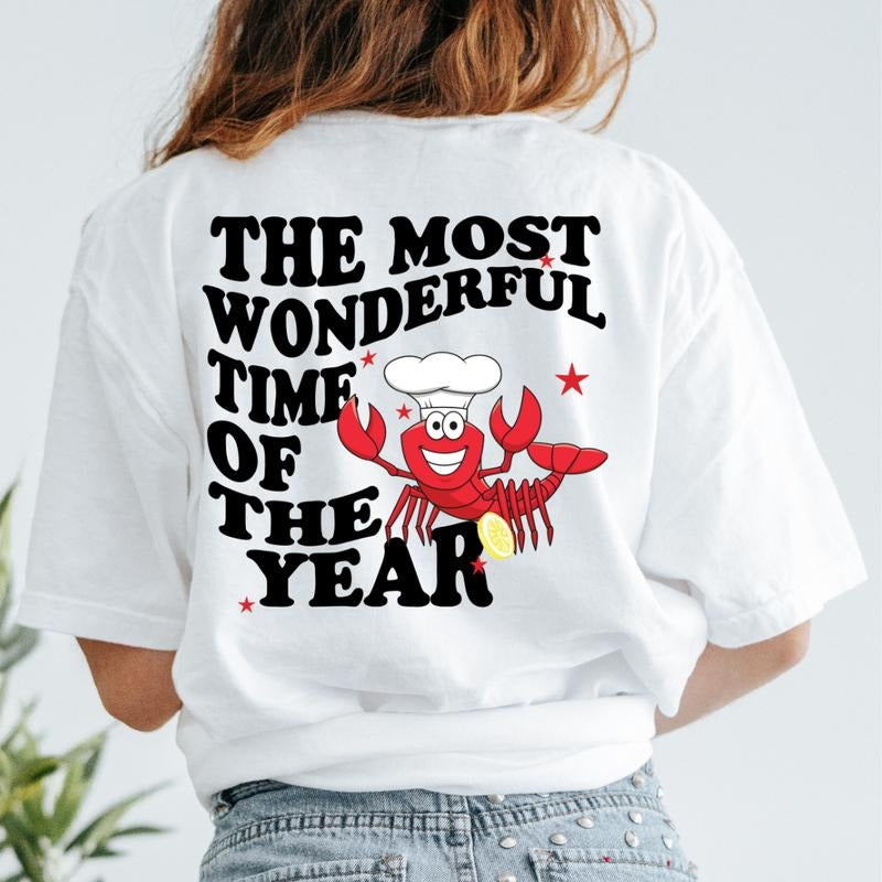CRAWFISH MOST WONDERFUL TIME OF THE YEAR SHIRT (COMFORT COLORS T-SHIRT, CASUAL SHIRT UNISEX, HOLIDAY SHIRT, FUNNY GRAPHIC) Comfortable Garment