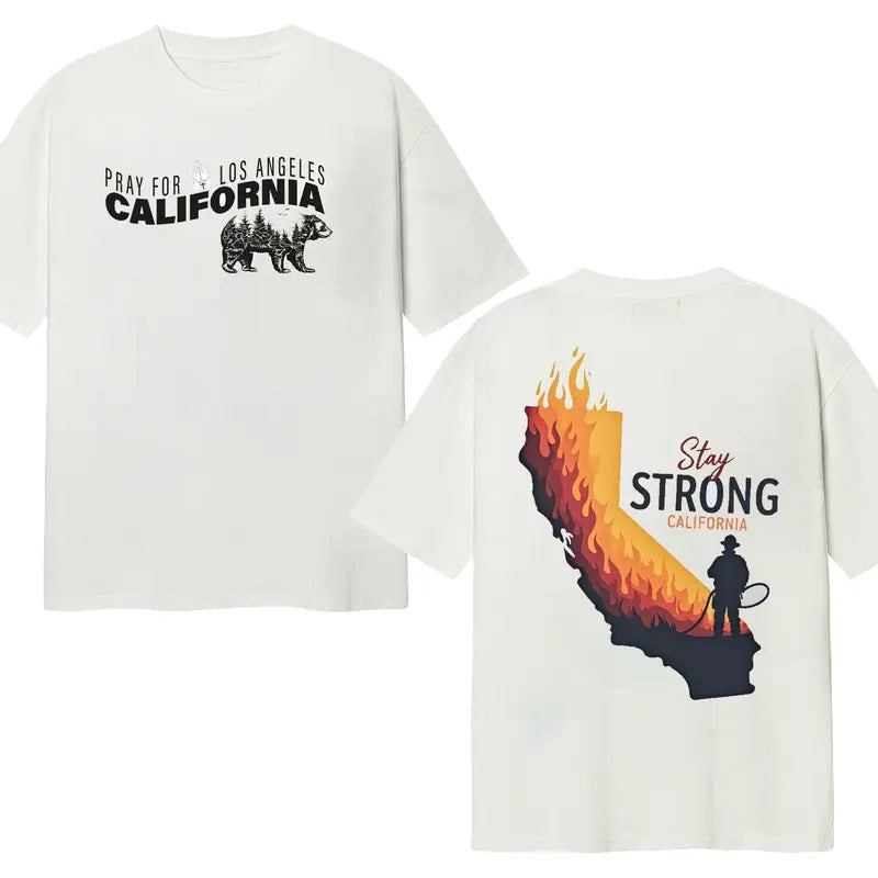 California Wildfires 2025 Support Tee, Stay Strong and Resilient Flames Shirt