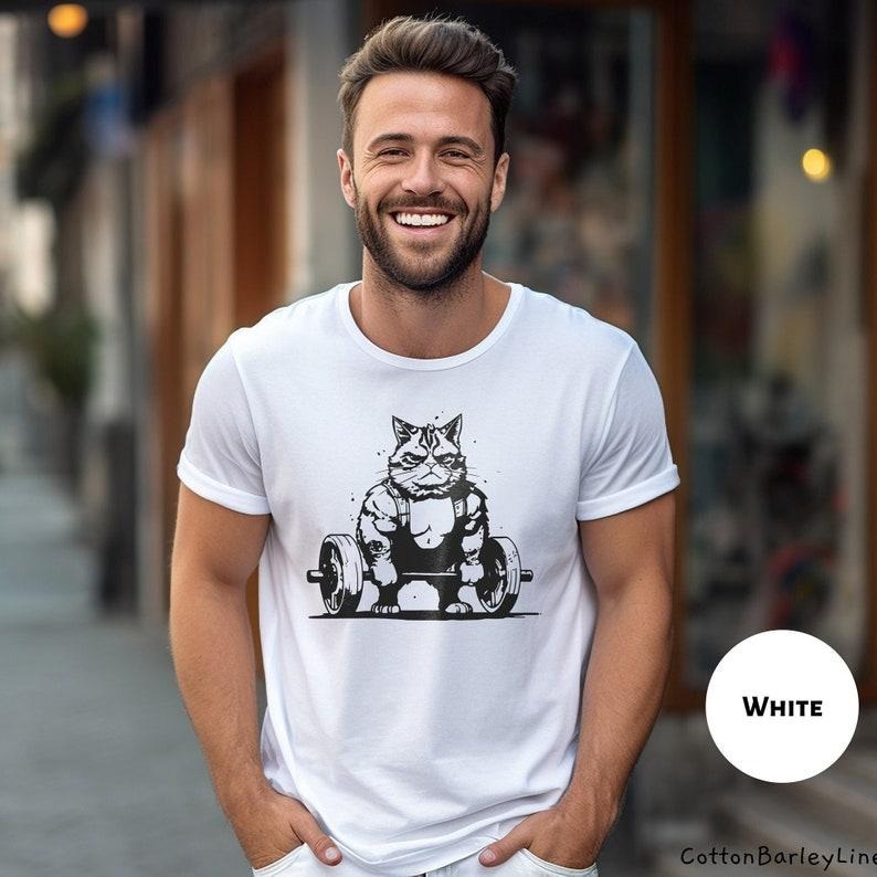 Cat Weightlifting Shirt Funny Workout Tee Shirts Gym Lifting T-shirt Deadlift Tshirt Dead Lift Cute Work Out T Fitness Top Powerlifting gift