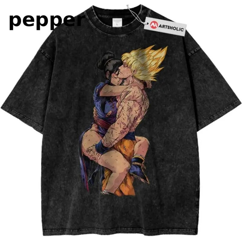 Chichi and Son Goku Vintage Graphic Tee, Dragon Ball Z T-Shirt, DBZ Unisex Shirt, Anime Shirt, vintage clothing, unhinged shirts, men's vintage tees