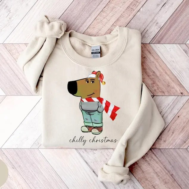 Chill Guy Christmas Sweatshirt, Just A Chill Guy Christmas , Chilly Christmas , Funny Meme Christmas