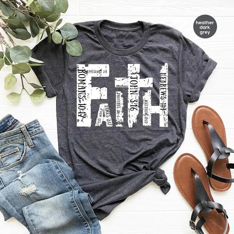 Christian Shirt, Bible Verse T-Shirt, Religious Outfit, Retro Faith T Shirt, Christian Cross Graphic Tees, Genderneutral Adult  sweater and hoodie