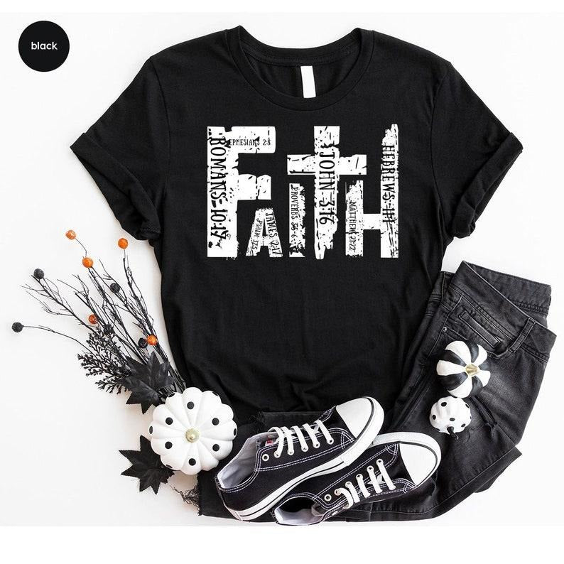 Christian Shirt, Bible Verse T-Shirt, Religious Outfit, Retro Faith T Shirt, Christian Cross Graphic Tees, Genderneutral Adult Tshirt T43