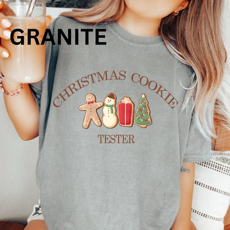 Christmas Cookie Tester Tshirt, Cookies and Milk Christmas Graphic shirt, Comfort Colors T-shirt, Oversized Christmas T-shirt, Graphic Christmas tshirt, Christmas Gift for Women, Lady Tshirt Top