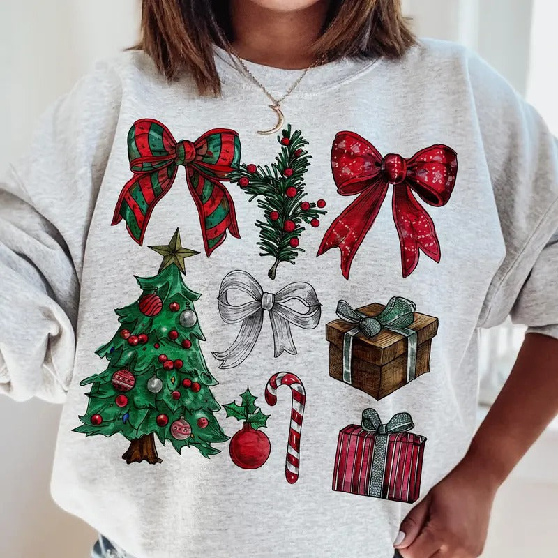 Christmas Coquette Bow Shirt, Christmas Season, Christmas girly , Retro Christmas Shirt , Christmas 2025
