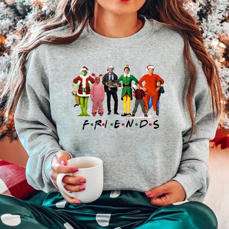 Christmas Movie Sweatshirt, Christmas Movies Characters Crewneck Christmas Friends Hoodie, Vintage Movie Sweater, Winter Hoodie, Christmas Trip Sweatshirt