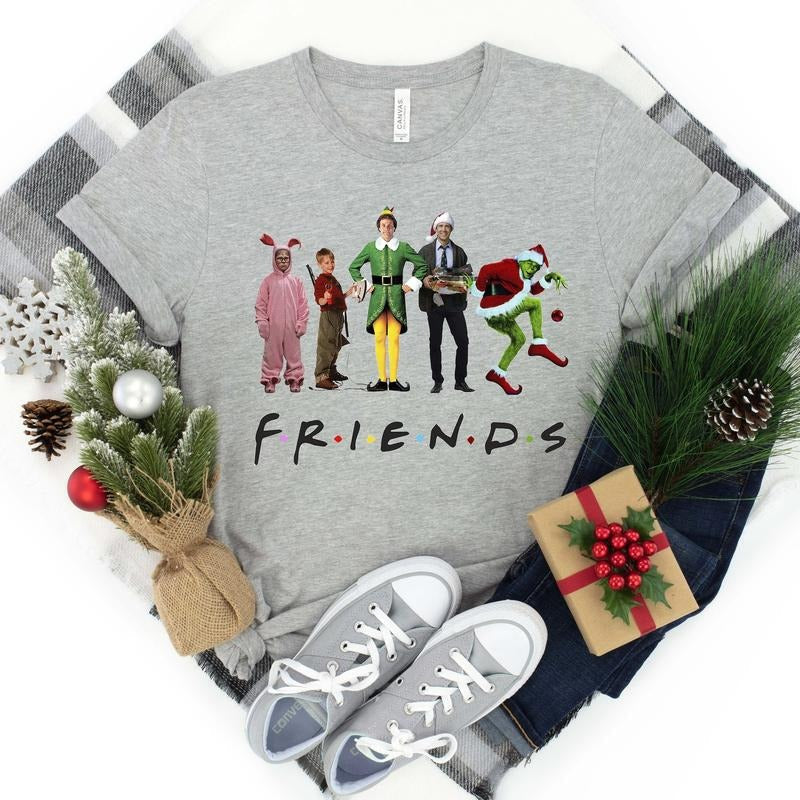 Christmas Movie Watching Shirt, Christmas Friends Shirt, Christmas Movie Friends, Funny Christmas Shirts, Christmas Family Movie, Kids Tees