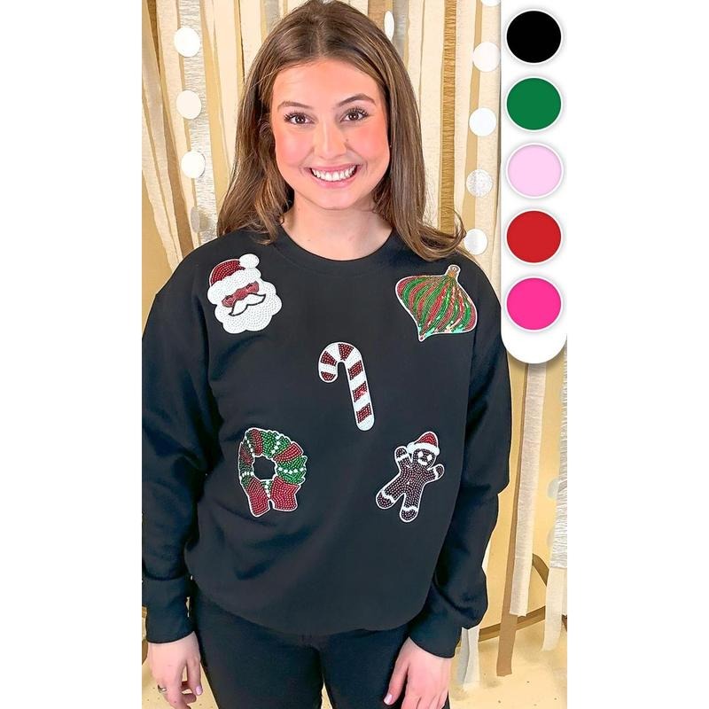 Christmas Things Sequin Graphic Sweatshirt