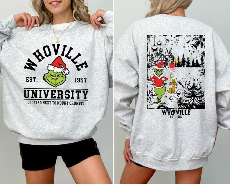Christmas University 2 Sided Sweatshirt, Vintage Christmas Hoodie, Christmas University Sweatshirt, Retro Christmas Sweatshirt, Merry Christmas Sweatshirt, Retro University Sweater