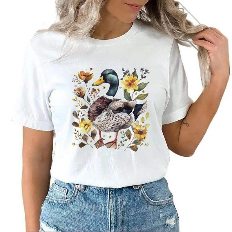 Classic Floral Mallard Duck Hunting Sweatshirt - National Hunting Day Apparel T-shirt Hoodie Unisex Cotton Womenswear Pullover Polyester Printed