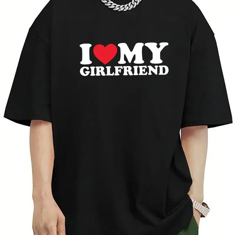 Comfort Basic Men's Letter Graphic Round Neck Tee, Regular Fit Casual Short Sleeve Crewneck T-shirt for Summer Top