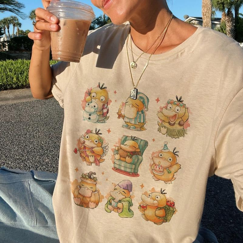 Comfort Colors Psyduck Tshirt, Anime Tshirt\