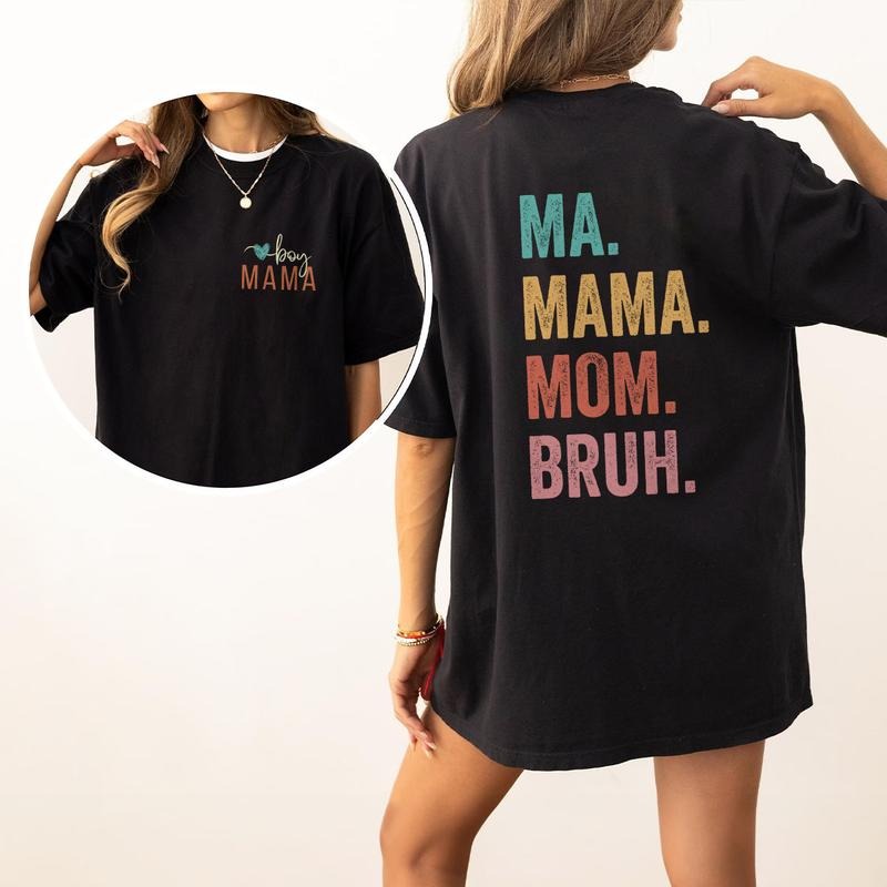 Comfort Colors Boy Mama Shirt, Boy Mom T-Shirt, Ma Mama Mom Bruh Shirt, Funny Mothers Day Shirt, Sarcastic Mom Shirt, Mommy Shirt, Mom Life Shirt Mama Gift, Mom Of Boys, Mom Women Top Clothing Comfortable Womenswear Casual Love Medium Short Sleeves Tshirt