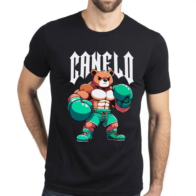Comfort Colors Canelo Boxing Bear T Shirt, American Professional Boxer Tee, Funny Bear Shirt